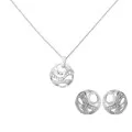 Elvina Silber Set: Halskette-Anhanger + Ohrringe SET-7085