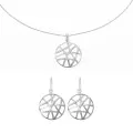 Amabella Silber Set: Halskette-Anhanger + Ohrringe SET-7098