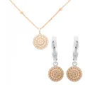 Leanna Silber Set: Halskette-Anhanger + Ohrringe SET-7120