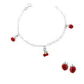 Apple Silber Set: Armband + Ohrringe SET-7149