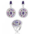 Enya  Silber Set: Earrings + Ring SET-7428
