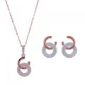 Carleen Silber Set: Halskette-Anhanger + Ohrringe SET-7440