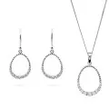Aria Silber Set: Halskette-Anhanger + Ohrringe SET-7494