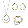 Bastien Silber Set: Necklace + Earrings + Ring SET-7499