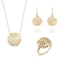 Flavie Silber Set: Necklace + Earrings + Ring SET-7502/G