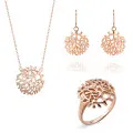Flavie Silber Set: Necklace + Earrings + Ring SET-7502/RG