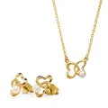 Lili Silber Set: Halskette-Anhanger + Ohrringe SET-7513/G