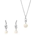 Clara Silber Set: Halskette-Anhanger + Ohrringe SET-7515