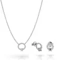 Premium Silber Set: Necklace + Earrings SET-7562