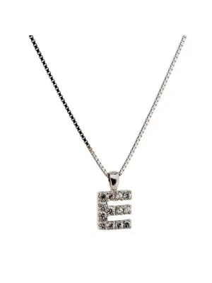 Silber Halskette mit Anhänger ALPHABET/E
