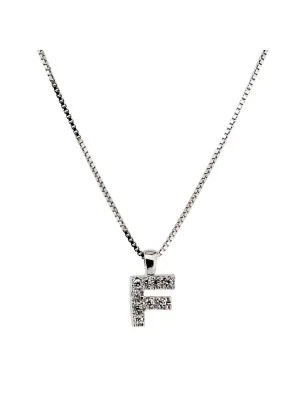 Silber Halskette mit Anhänger ALPHABET/F