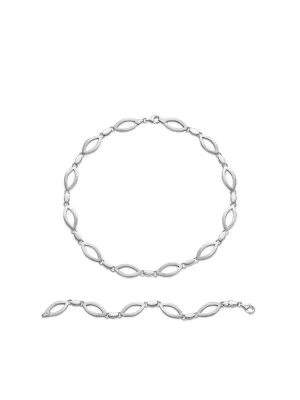 Silber Set: Halskette + Armband SET-032