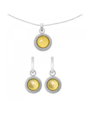 Silber Set: Halskette-Anhanger + Ohrringe SET-6041/2