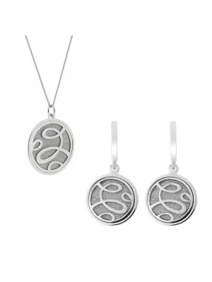 Serena Silber Set: Halskette-Anhanger + Ohrringe SET-7096