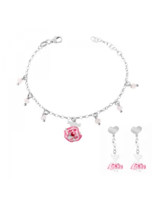 Cute Silber Set: Armband + Ohrringe SET-7133