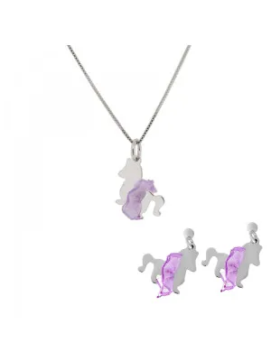 Celinia Silber Set: Halskette-Anhanger + Ohrringe SET-7134