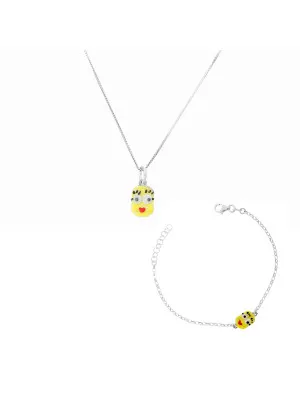 Minion Silber Set: Kette-anhänger + Armband SET-7135/2