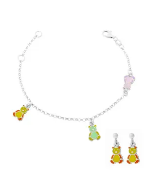 Bear Silber Set: Armband + Ohrringe SET-7140/YE