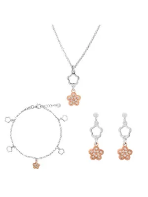 Nixie Silber Set: Halskette + Armband + Ohrringe SET-7377