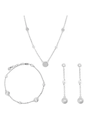 Milena Silber Set: Halskette + Armband + Ohrringe SET-7379