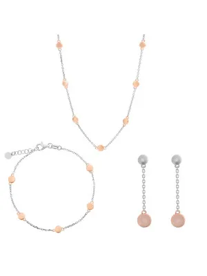 Aurelie Silber Set: Halskette + Armband + Ohrringe SET-7385