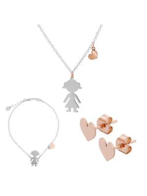 Lyra Silber Set: Halskette + Armband + Ohrringe SET-7390