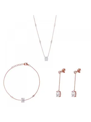 Elodie Silber Set: Halskette + Armband + Ohrringe SET-7419