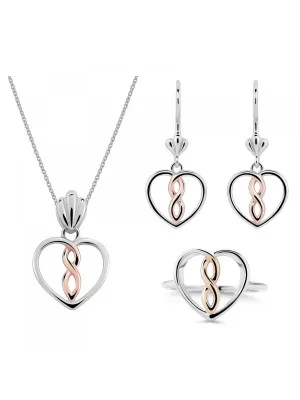 Delilah Silber Set: Necklace + Earrings + Ring SET-7475