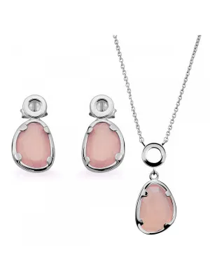 Rivera Silber Set: Necklace + Earrings SET-7480/PC