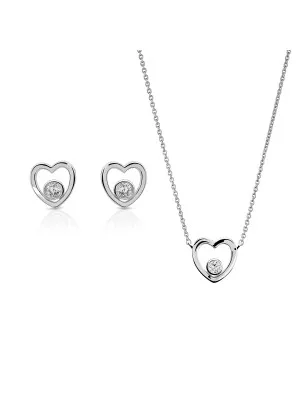 Mila Silber Set: Necklace + Earrings SET-7484