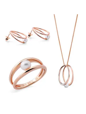 Heloise Silber Set: Necklace + Earrings + Ring SET-7509