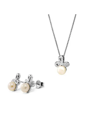 Elisabeth Silber Set: Halskette-Anhanger + Ohrringe SET-7511
