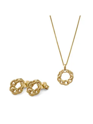 Estelle Silber Set: Halskette-Anhanger + Ohrringe SET-7516/G