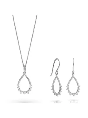 Petal Silber Set: Necklace + Earrings SET-7564