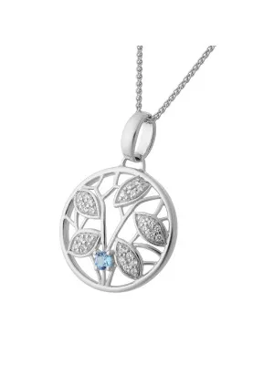 Oceane Silber Halskette mit Anhänger ZH-7090